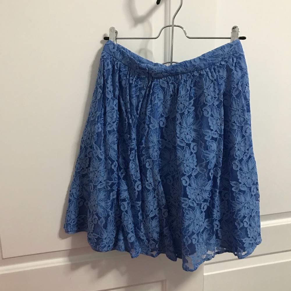 Blue lace skirt